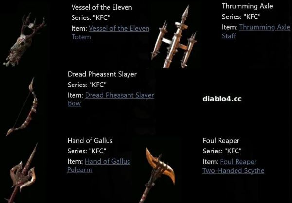 Датамайнеры обнаружили в Diablo IV облики оружия в стиле KFC