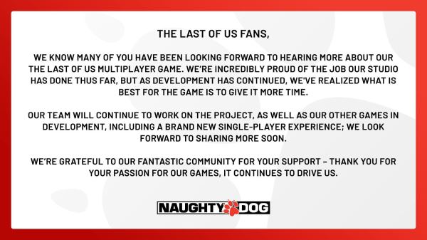 Официально: В разработке совершенно новая одиночная игра Naughty Dog, мультиплеерная The Last of Us задерживается